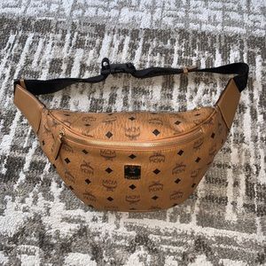 MCM Fursten Belt Bag in Cognac Visetos